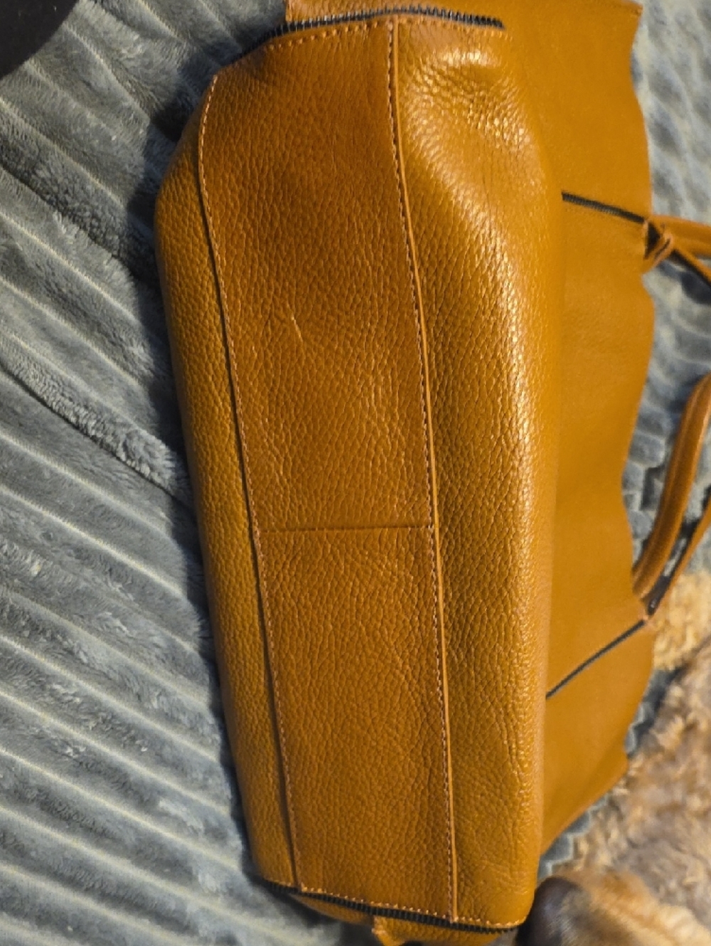 Botkier Tan Leather Tote with Black Zipper - Picture 4 of 12